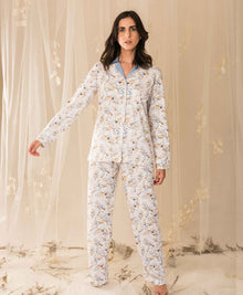  Pijama Set - Monalisa Floral- Venus Blue Collection