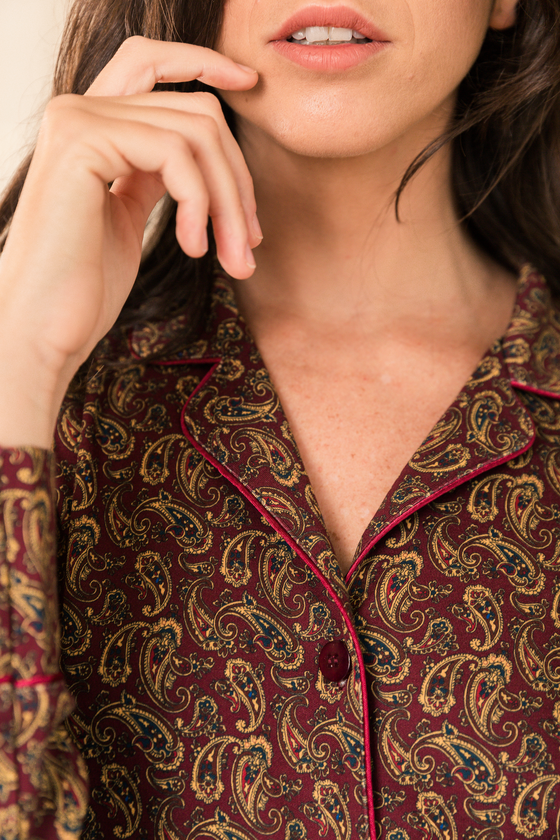 Pijama Set - Monalisa - Paisley Red Collection