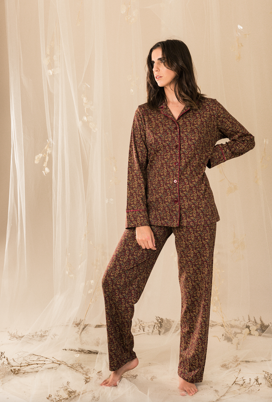 Pijama Set - Monalisa - Paisley Red Collection