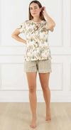 Pijama Set - Mariana Short - By the River Collection (Green Stripes)